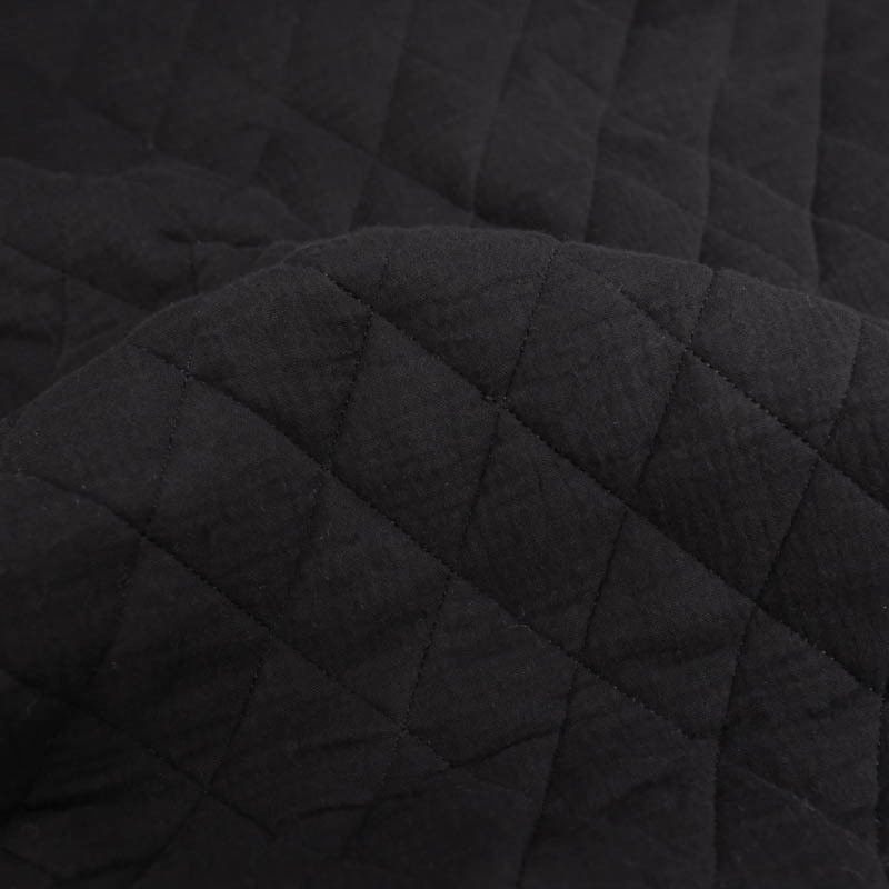 Solid Black Double Gauze Quilted - Maison Klem
